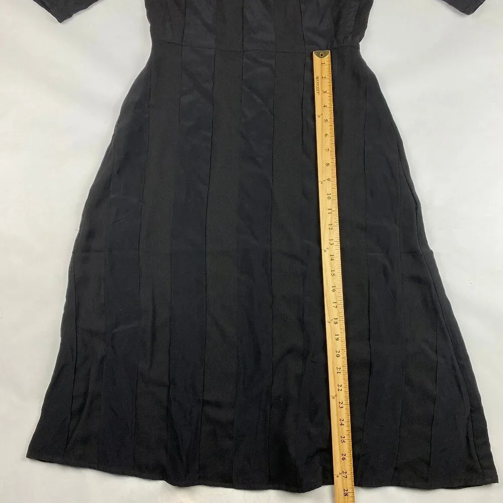 NWT Everlane The City Stripe Ruched Dress Midi Black Size 2